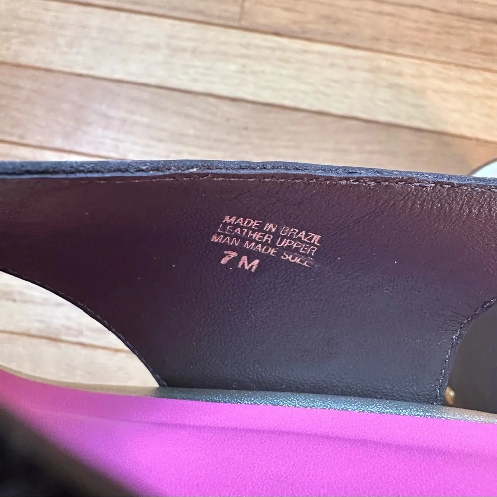 Lilly Pulitzer Callie Wedge Leather Brazilian Brown Womens 7 New